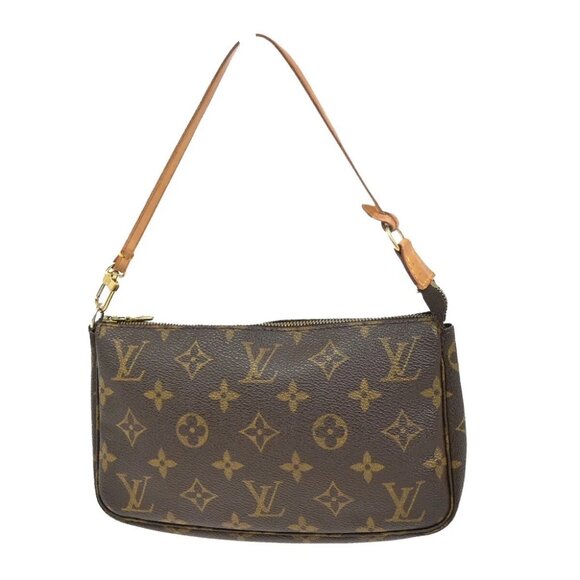LOUIS VUITTON Pochette Accessoires Hand Bag Monogram Leather BN - Picture 1 of 13
